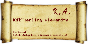 Köberling Alexandra névjegykártya